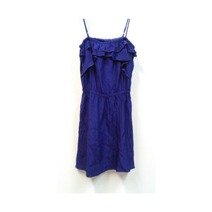 Nordstrom Bellatrix Blue Silk Dress with Ruffles